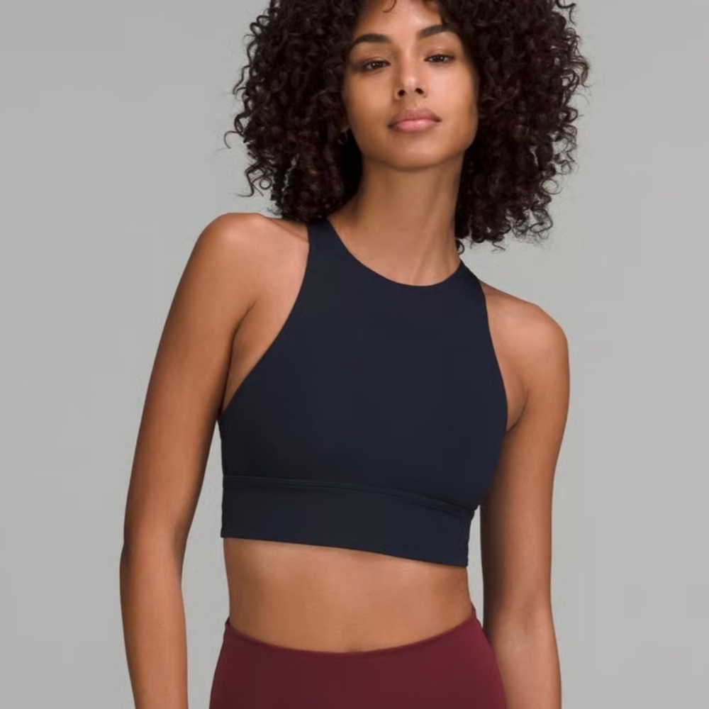 lululemon athletica Black High-Neck Cropped Sports Tank